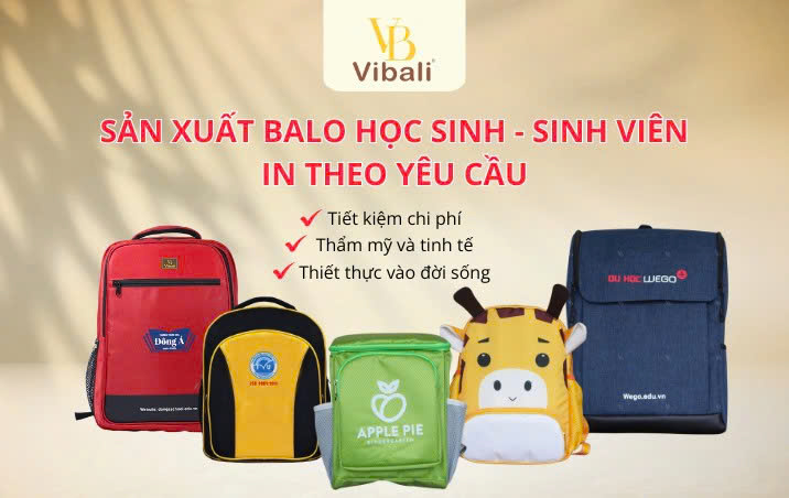 san xuất balo cap hoc sinh vibali